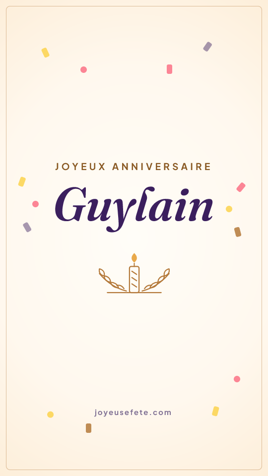 Image « Joyeux anniversaire Guylain » au format story