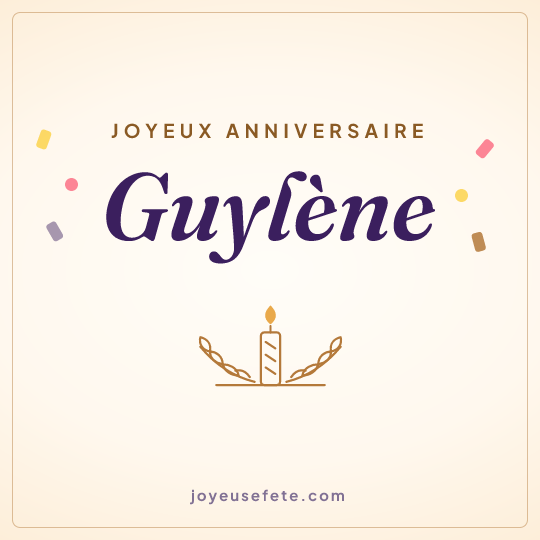 Image carrée « Joyeux anniversaire Guylène » pour WhatsApp
