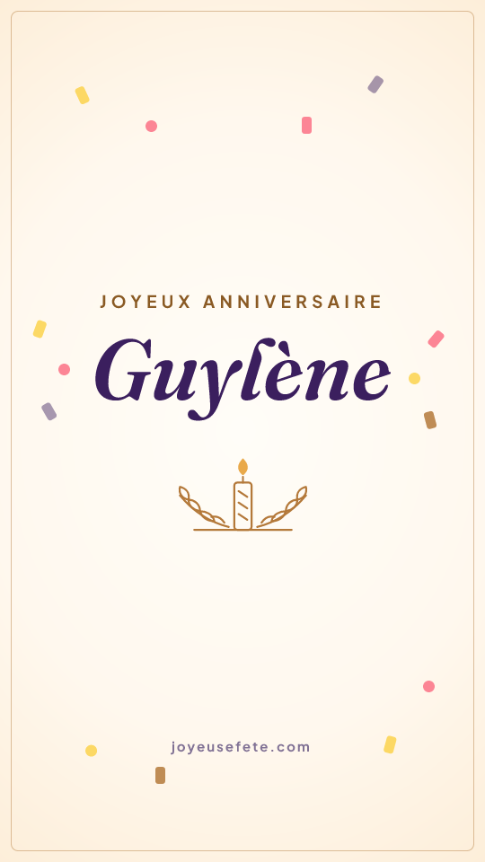 Image « Joyeux anniversaire Guylène » au format story