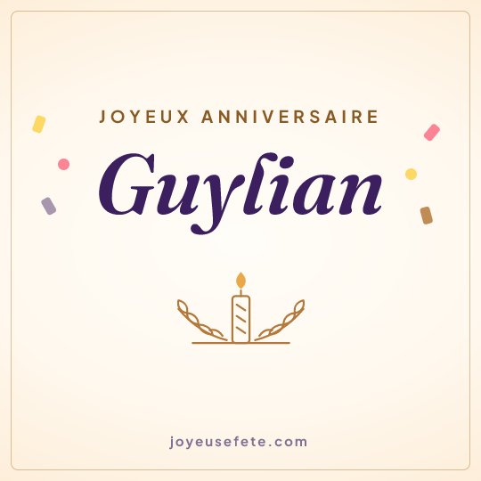 Image carrée « Joyeux anniversaire Guylian » pour WhatsApp
