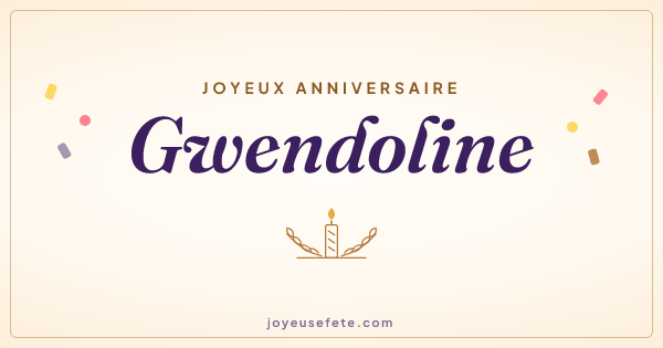 Image « Joyeux anniversaire Gwendoline » au format large