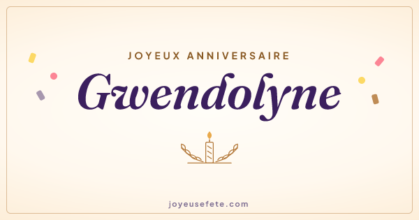 Image « Joyeux anniversaire Gwendolyne » au format large