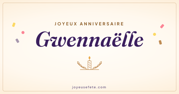 Image « Joyeux anniversaire Gwennaëlle » au format large