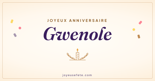 Image « Joyeux anniversaire Gwenole » au format large