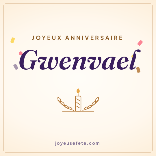 Image carrée « Joyeux anniversaire Gwenvael » pour WhatsApp