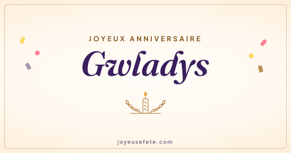 Image « Joyeux anniversaire Gwladys » au format large