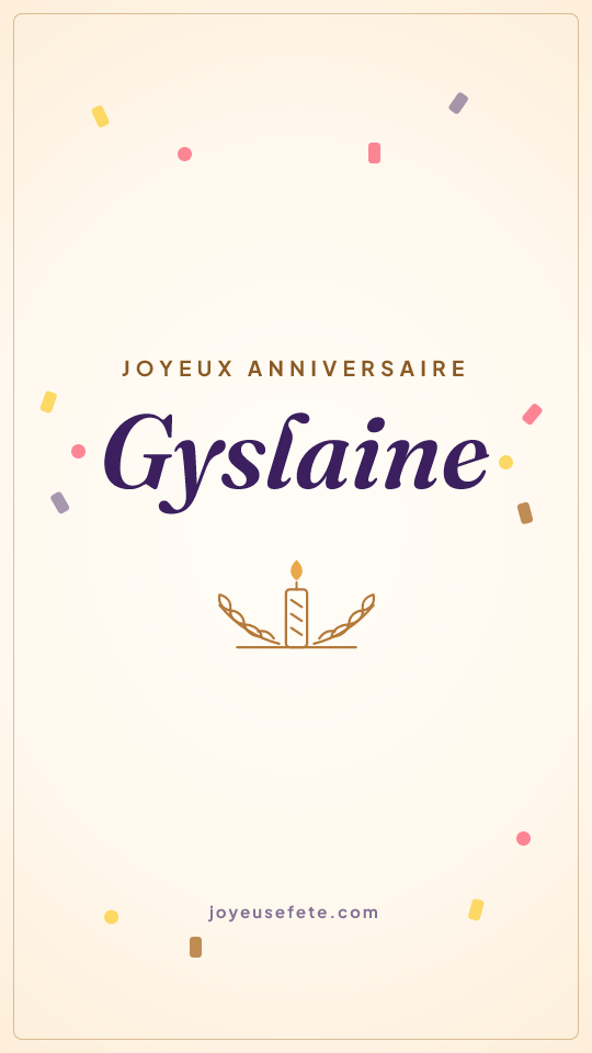 Image « Joyeux anniversaire Gyslaine » au format story