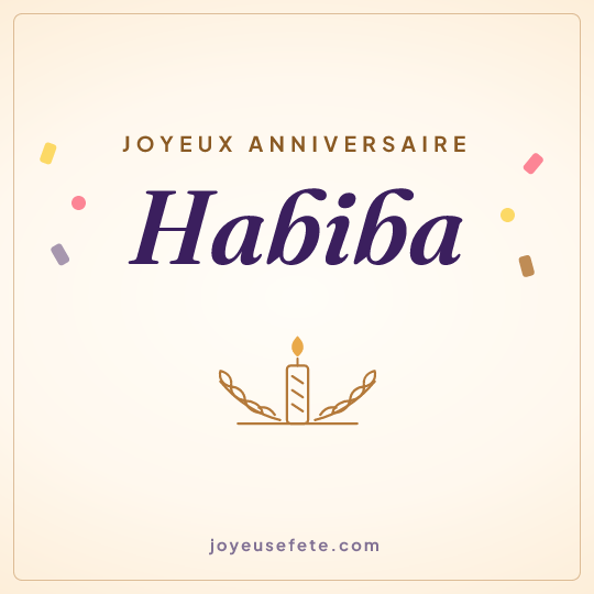 Image carrée « Joyeux anniversaire Habiba » pour WhatsApp