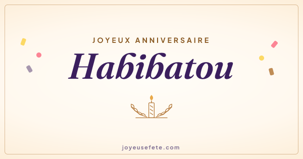 Image « Joyeux anniversaire Habibatou » au format large