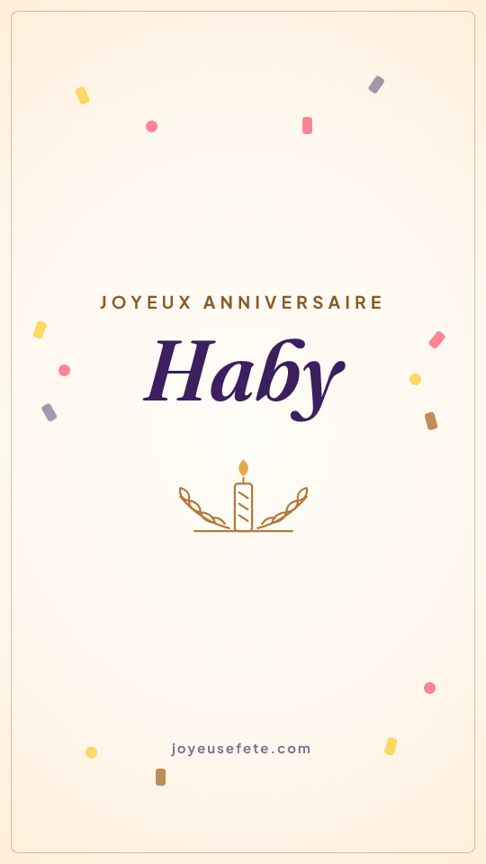 Image « Joyeux anniversaire Haby » au format story
