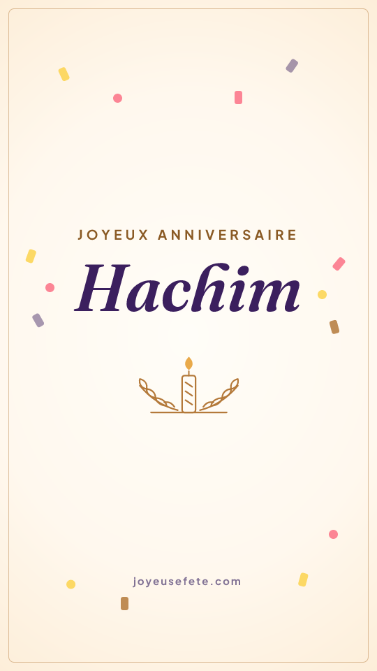 Image « Joyeux anniversaire Hachim » au format story