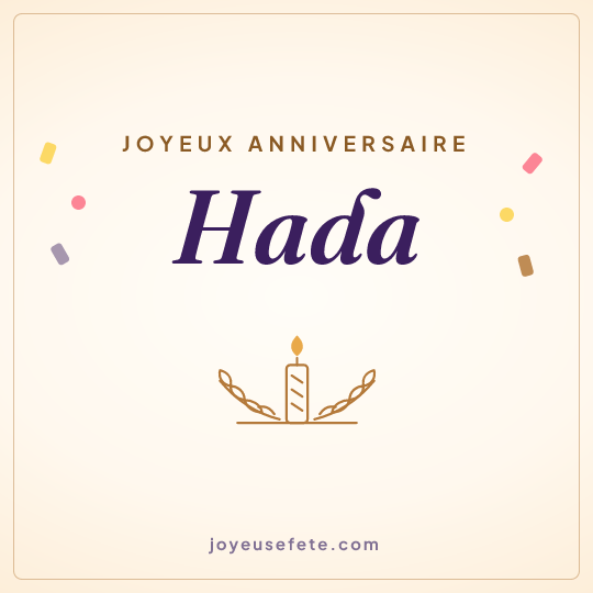 Image carrée « Joyeux anniversaire Hada » pour WhatsApp