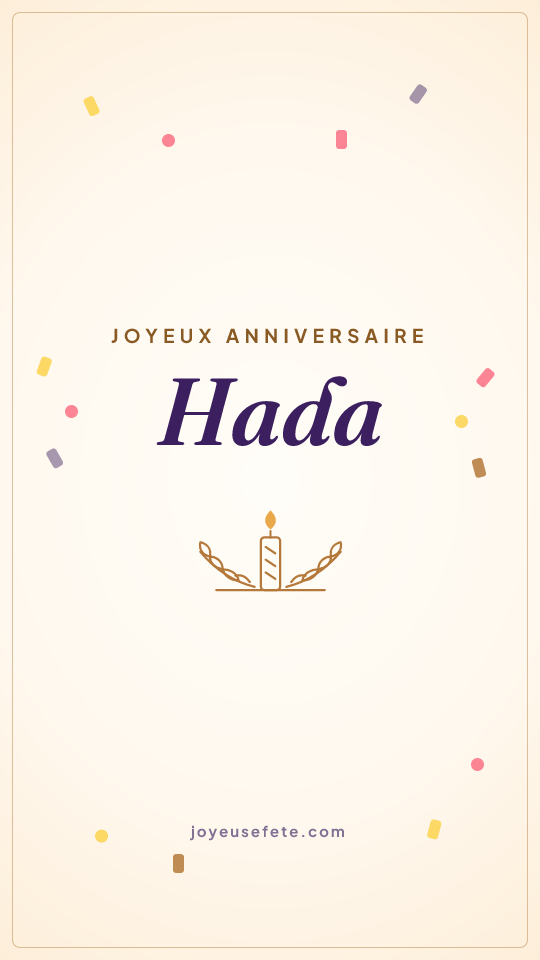 Image « Joyeux anniversaire Hada » au format story