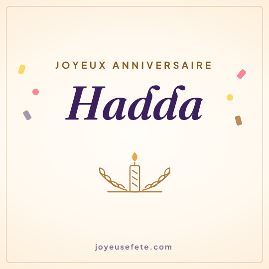 Image carrée « Joyeux anniversaire Hadda » pour WhatsApp