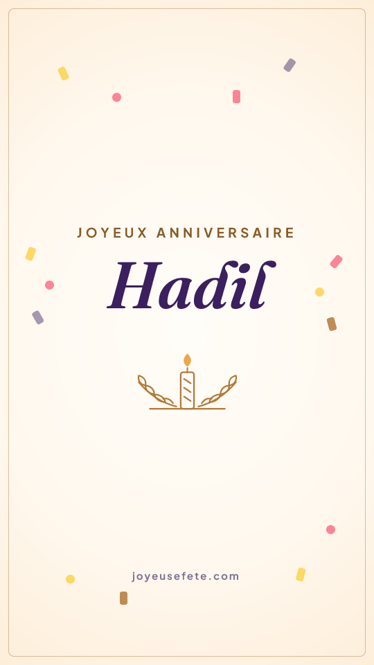 Image « Joyeux anniversaire Hadil » au format story