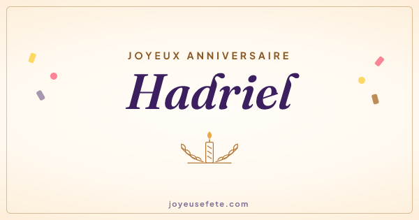 Image « Joyeux anniversaire Hadriel » au format large