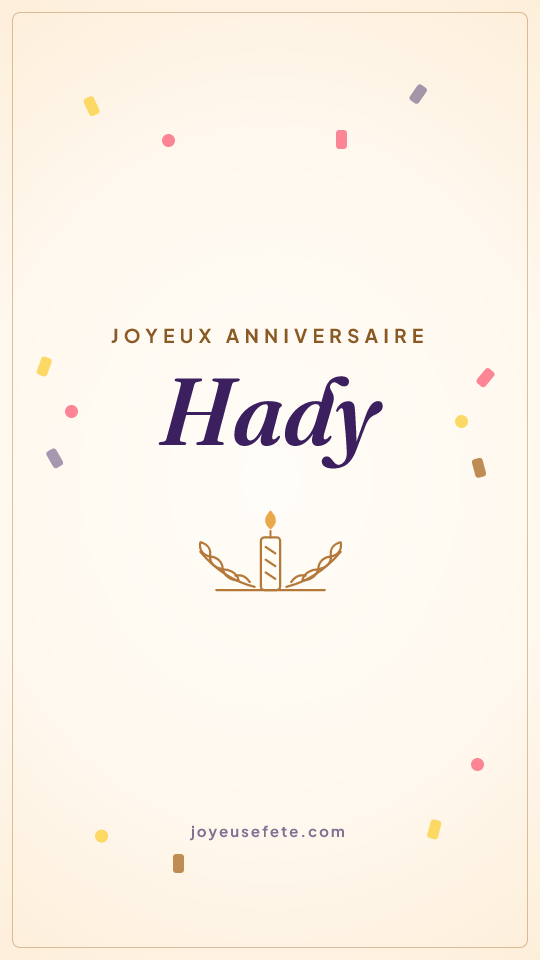 Image « Joyeux anniversaire Hady » au format story