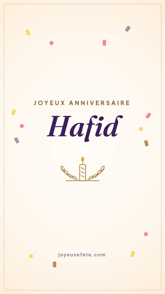 Image « Joyeux anniversaire Hafid » au format story