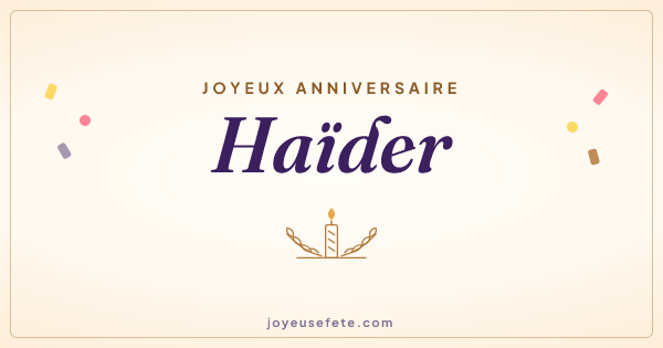 Image « Joyeux anniversaire Haïder » au format large