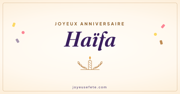 Image « Joyeux anniversaire Haïfa » au format large