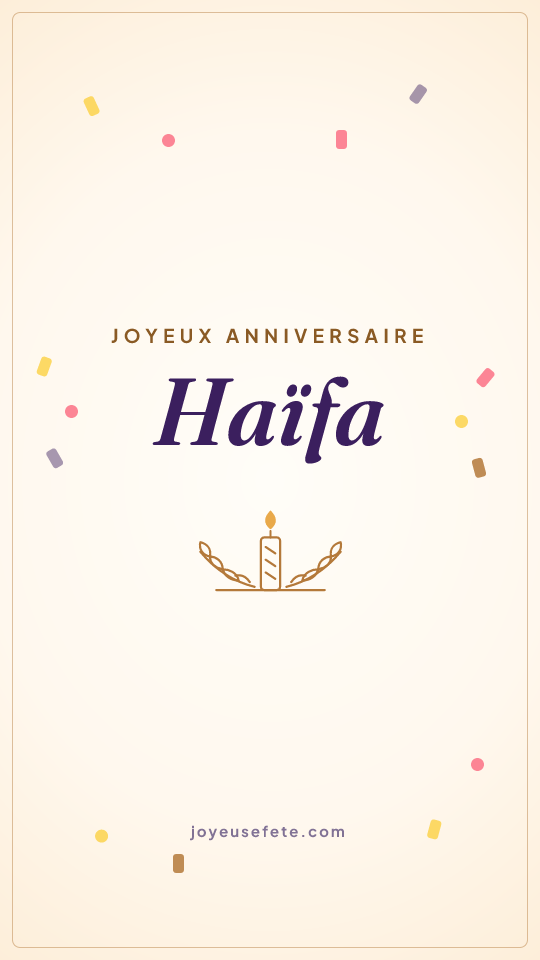 Image « Joyeux anniversaire Haïfa » au format story