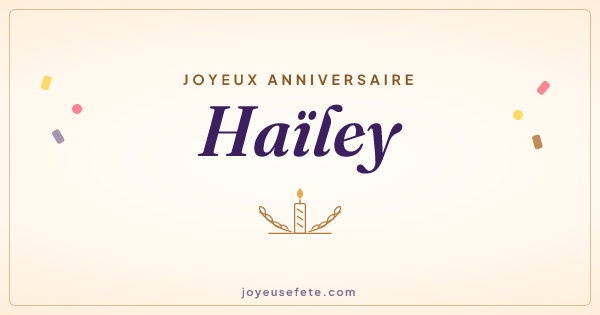 Image « Joyeux anniversaire Haïley » au format large