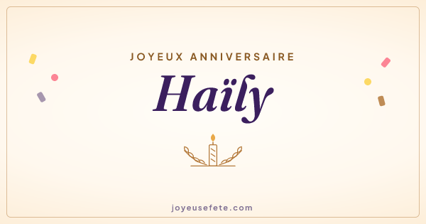 Image « Joyeux anniversaire Haïly » au format large