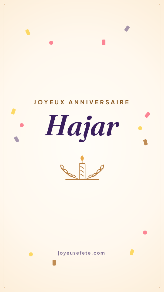 Image « Joyeux anniversaire Hajar » au format story