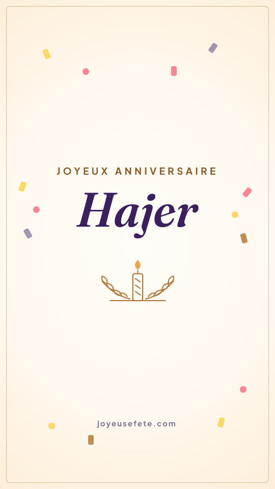 Image « Joyeux anniversaire Hajer » au format story