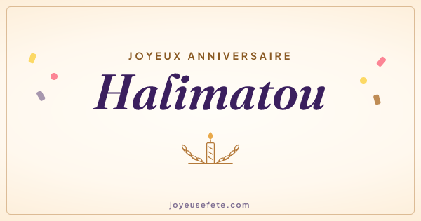 Image « Joyeux anniversaire Halimatou » au format large