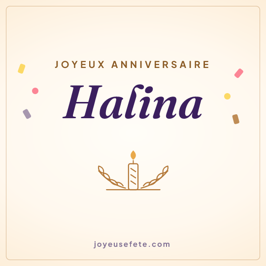 Image carrée « Joyeux anniversaire Halina » pour WhatsApp