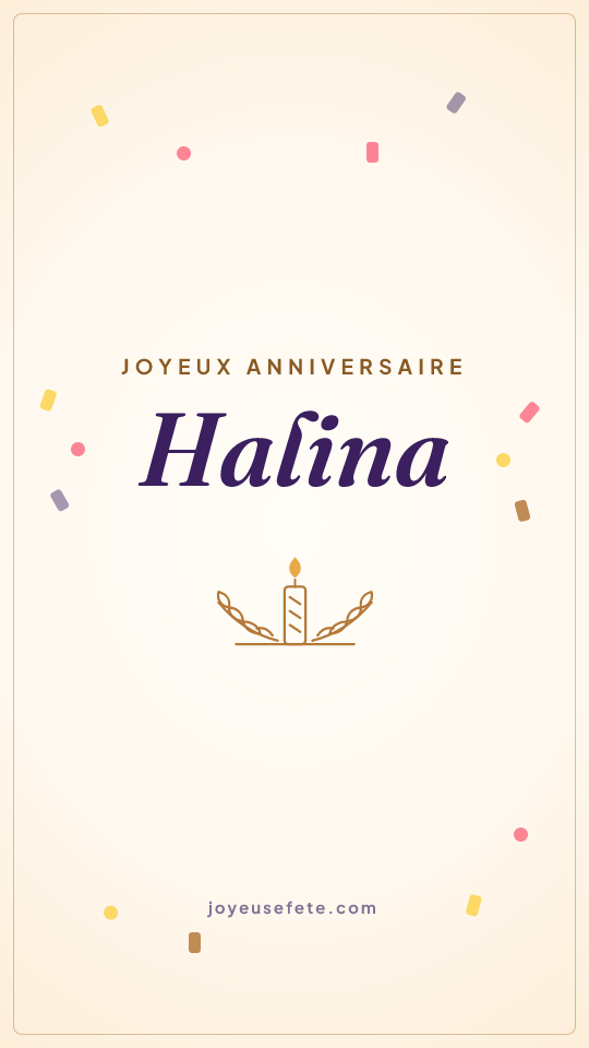 Image « Joyeux anniversaire Halina » au format story
