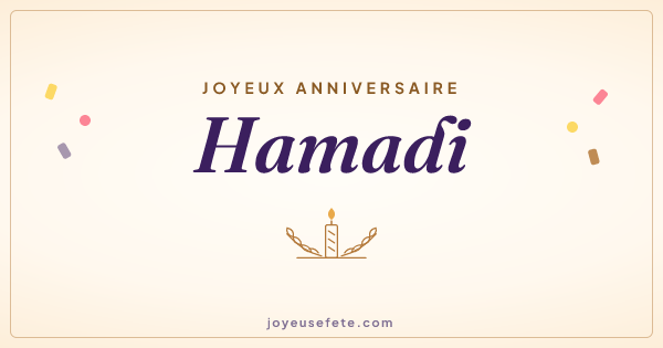 Image « Joyeux anniversaire Hamadi » au format large