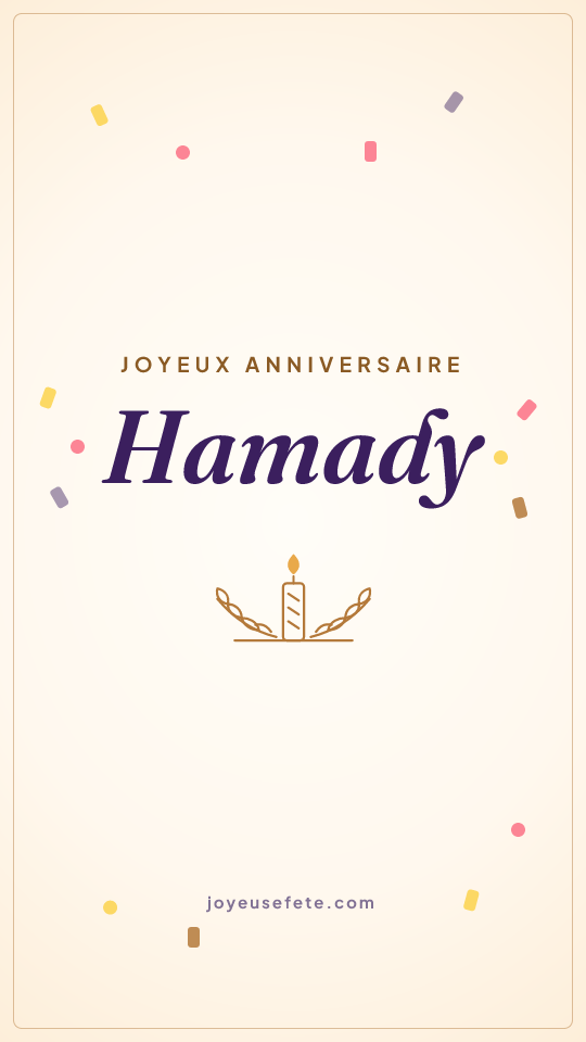 Image « Joyeux anniversaire Hamady » au format story