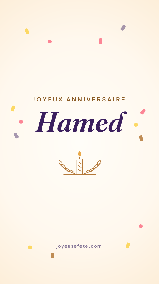 Image « Joyeux anniversaire Hamed » au format story