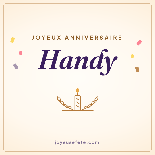 Image carrée « Joyeux anniversaire Handy » pour WhatsApp