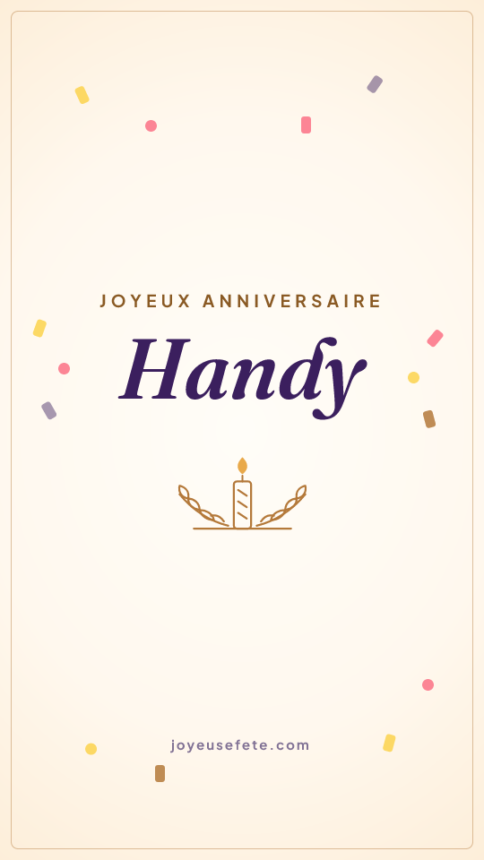 Image « Joyeux anniversaire Handy » au format story
