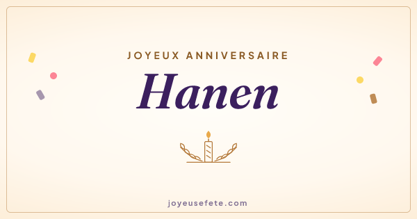 Image « Joyeux anniversaire Hanen » au format large