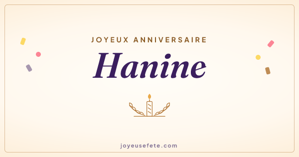 Image « Joyeux anniversaire Hanine » au format large