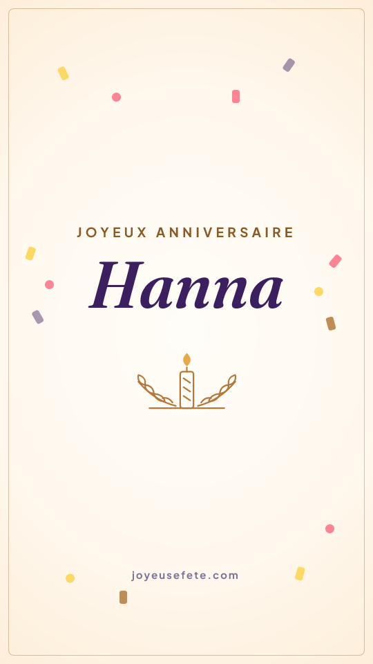 Image « Joyeux anniversaire Hanna » au format story