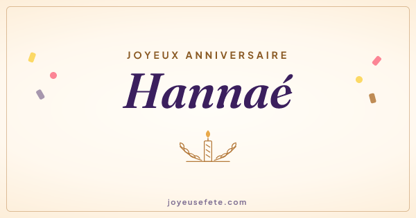 Image « Joyeux anniversaire Hannaé » au format large