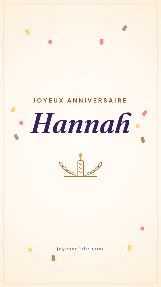 Image « Joyeux anniversaire Hannah » au format story