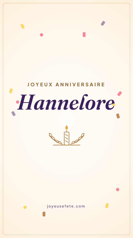 Image « Joyeux anniversaire Hannelore » au format story