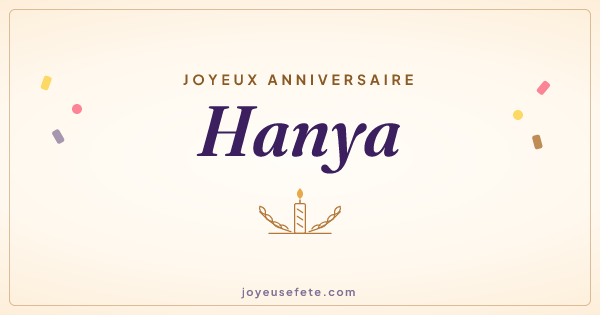 Image « Joyeux anniversaire Hanya » au format large