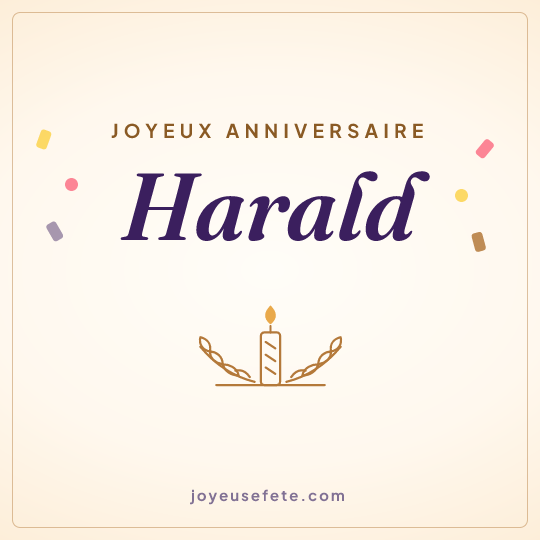 Image carrée « Joyeux anniversaire Harald » pour WhatsApp
