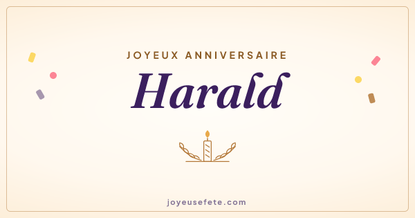 Image « Joyeux anniversaire Harald » au format large