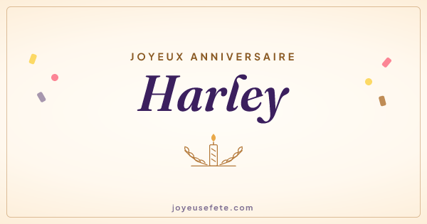 Image « Joyeux anniversaire Harley » au format large