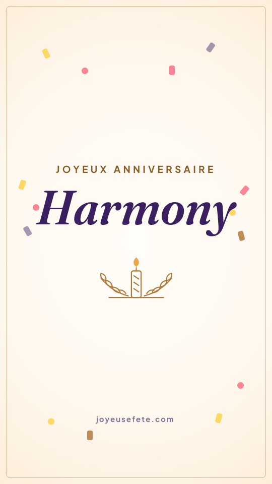 Image « Joyeux anniversaire Harmony » au format story