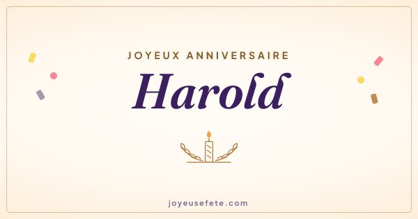 Image « Joyeux anniversaire Harold » au format large