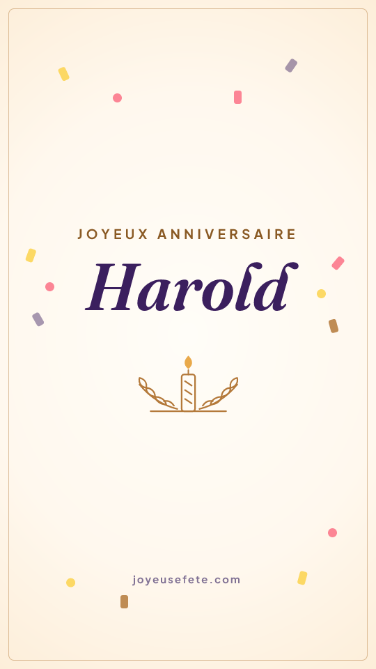 Image « Joyeux anniversaire Harold » au format story